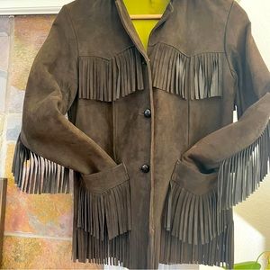 Vintage Leather Fringed Jacket
